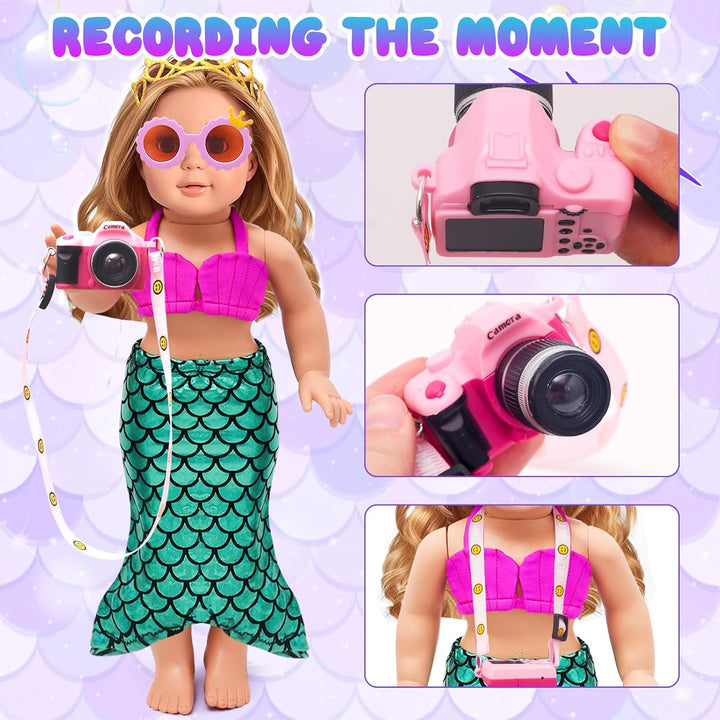 HAPGFS American - Accesorios de maquillaje para muñeca de 18 pulgad...