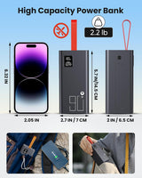 Relliphent Cargador portátil de 90000 mAh, cargador portátil de 30...