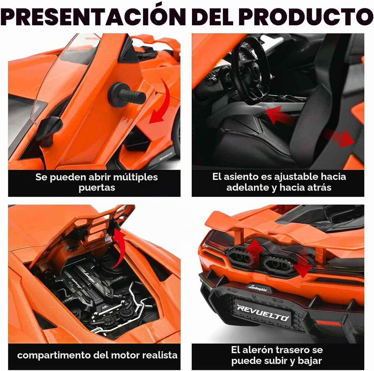 Modelos de automóviles fundidos a presión a escala 1/18, compatibles con