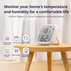 SONOFF Zigbee Sensor de humedad de temperatura interior, SNZB-02D LCD Zigbee termómetro higrómetro, funciona con Alexa, Google Home para monitoreo remoto y automatización del hogar, requiere