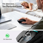 Uineer Ratón inalámbrico, ratón Bluetooth trimodo, USB-A con cable y 2.4G,
