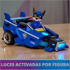 Paw Patrol: The Mighty Movie, auto de juguete con figura de acción Chase Mighty Pups, luces y sonidos, juguetes para niños y niñas mayores de 3 años