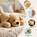 Golden Retriever de 3.3 libras con peso de animal de peluche, 21.5 pulgadas, almohadilla térmica para perros de peluche para calambres menstruales con almohadilla extraíble, bonito perro de
