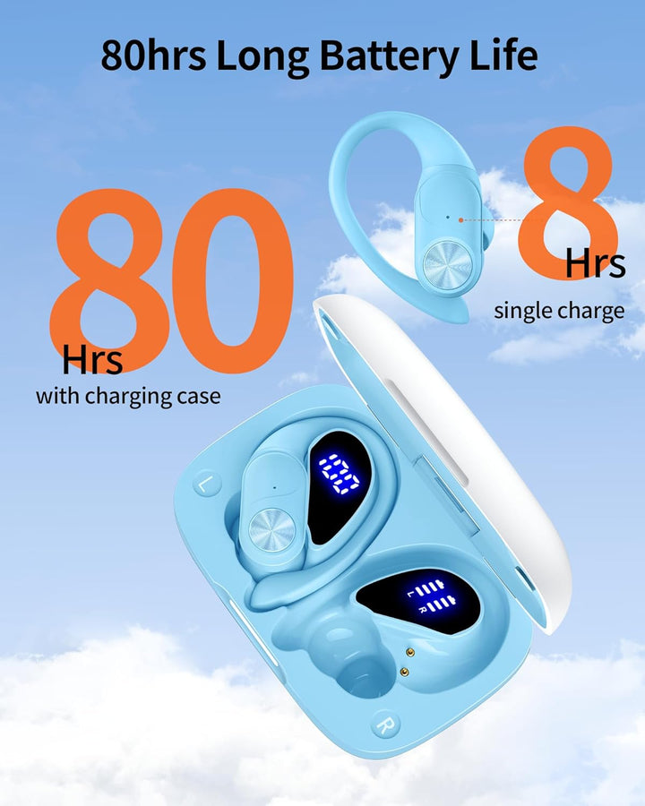 PocBuds - Auriculares Bluetooth inalámbricos con 80 horas de reprod...
