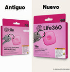 Life360 Tile - Rastreador Bluetooth, buscador de llaves y localizador de artículos para llaves, bolsas y más. Buscador de teléfonos. Compatible con iOS y Android. Paquete de 1 (ponche rosa)