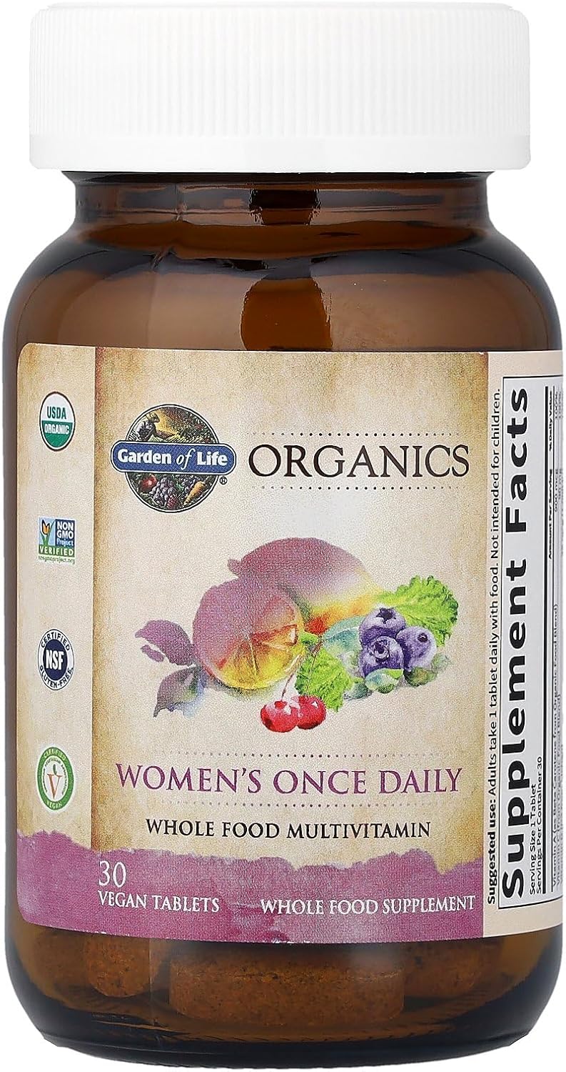 Suplemento multivitamínico orgánico Garden of Life, para mujer, tab...