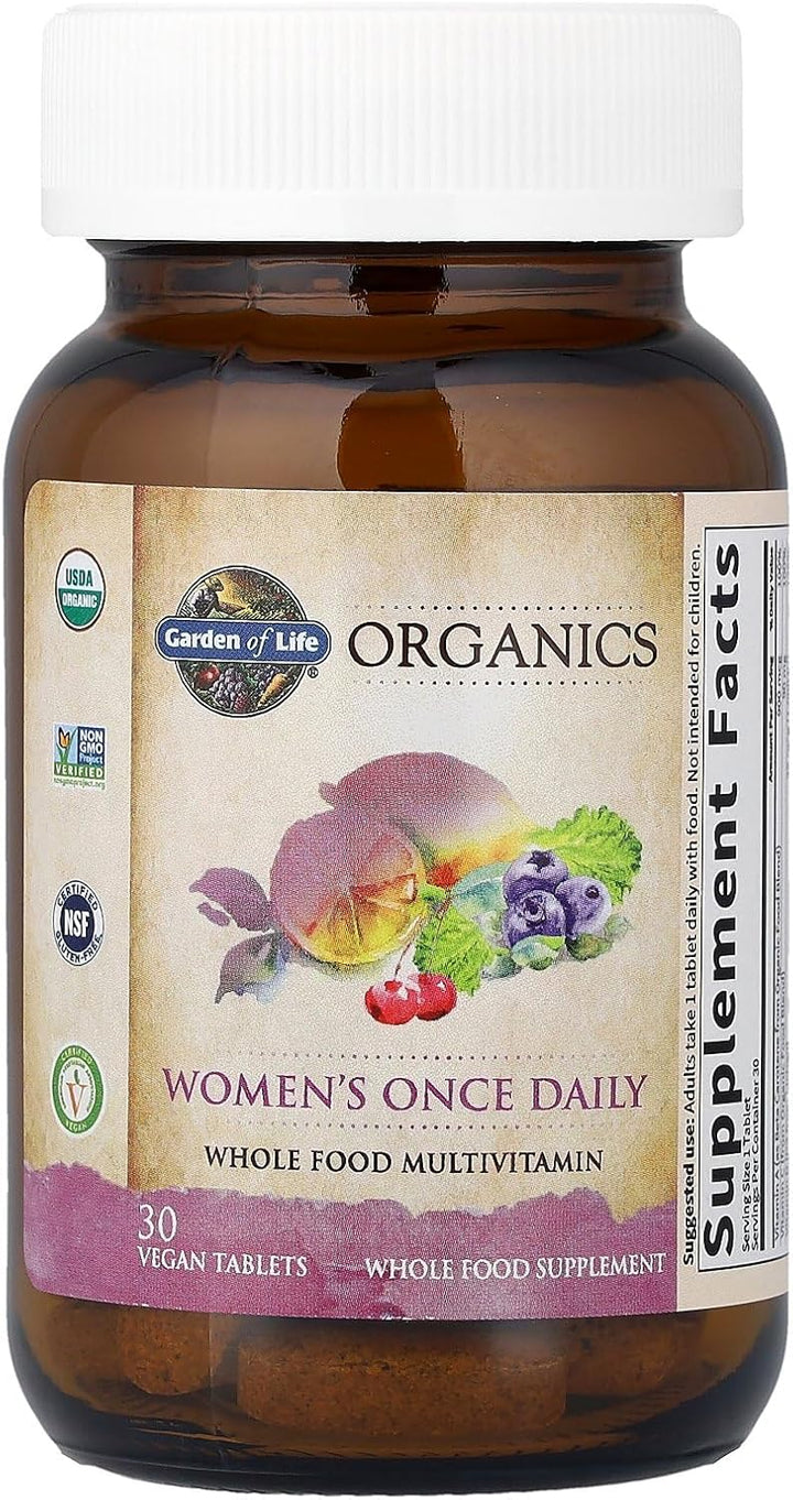Suplemento multivitamínico orgánico Garden of Life, para mujer, tab...