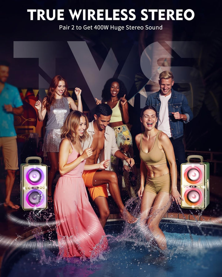 YIER Altavoz Bluetooth, altavoz de fiesta de pico de 240 W con grav...