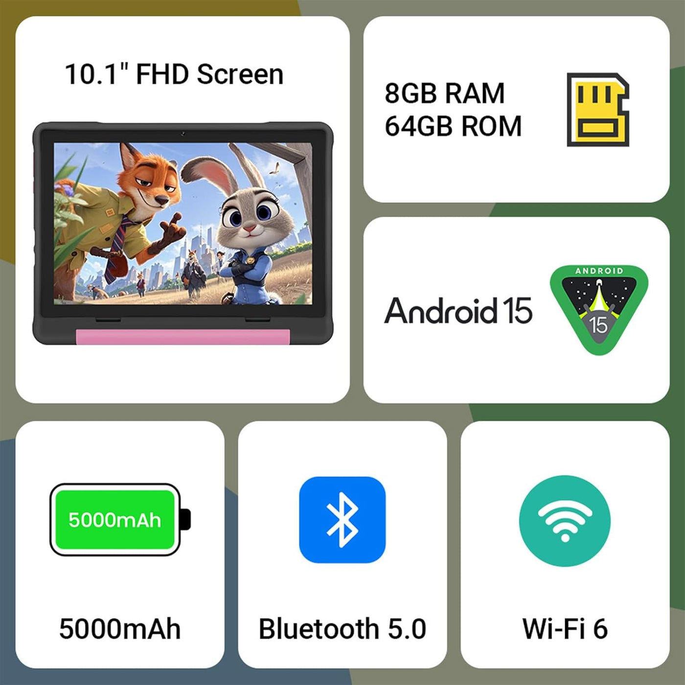 UEMXDOX Tablet para niños, tableta Android 15 2025 para niños de 3...