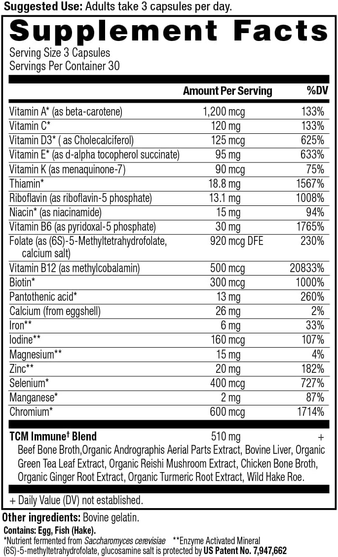 Ancient Nutrition Multivitamínico para apoyo inmunológico, inmune,...