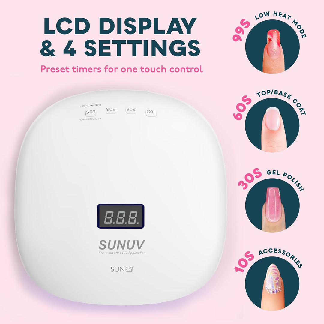 SUNUV Lámpara LED UV para uñas, lámpara UV para esmalte de uñas de...