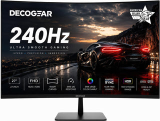 Deco Gear Monitor curvo para juegos de 27 pulgadas y 240 Hz, pantal...