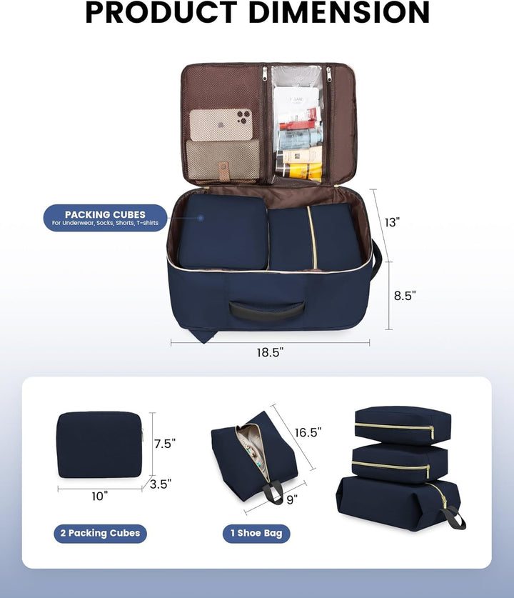 LOVEVOOK Mochila de viaje para mujer, mochila de mano TSA, Azul osc...