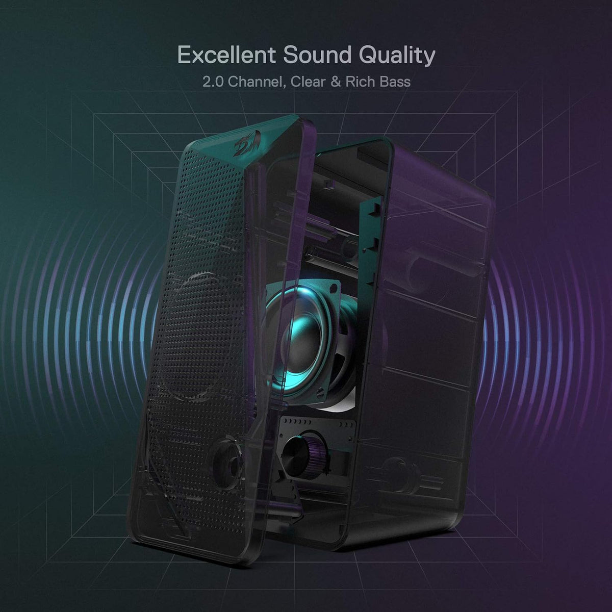 Redragon GS510 RGB altavoces de escritorio con cable, sonido estéreo de 2.0