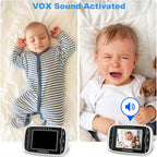 HelloBaby Monitor de bebé con 2 cámaras, monitor de bebé sin WiFi
