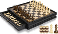 Peradix - Juego de ajedrez magnético y damas con 2 cajones de
