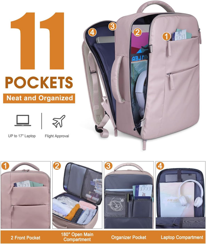 Mochila de viaje Capoolo para mujeres y hombres, mochila impermeabl...
