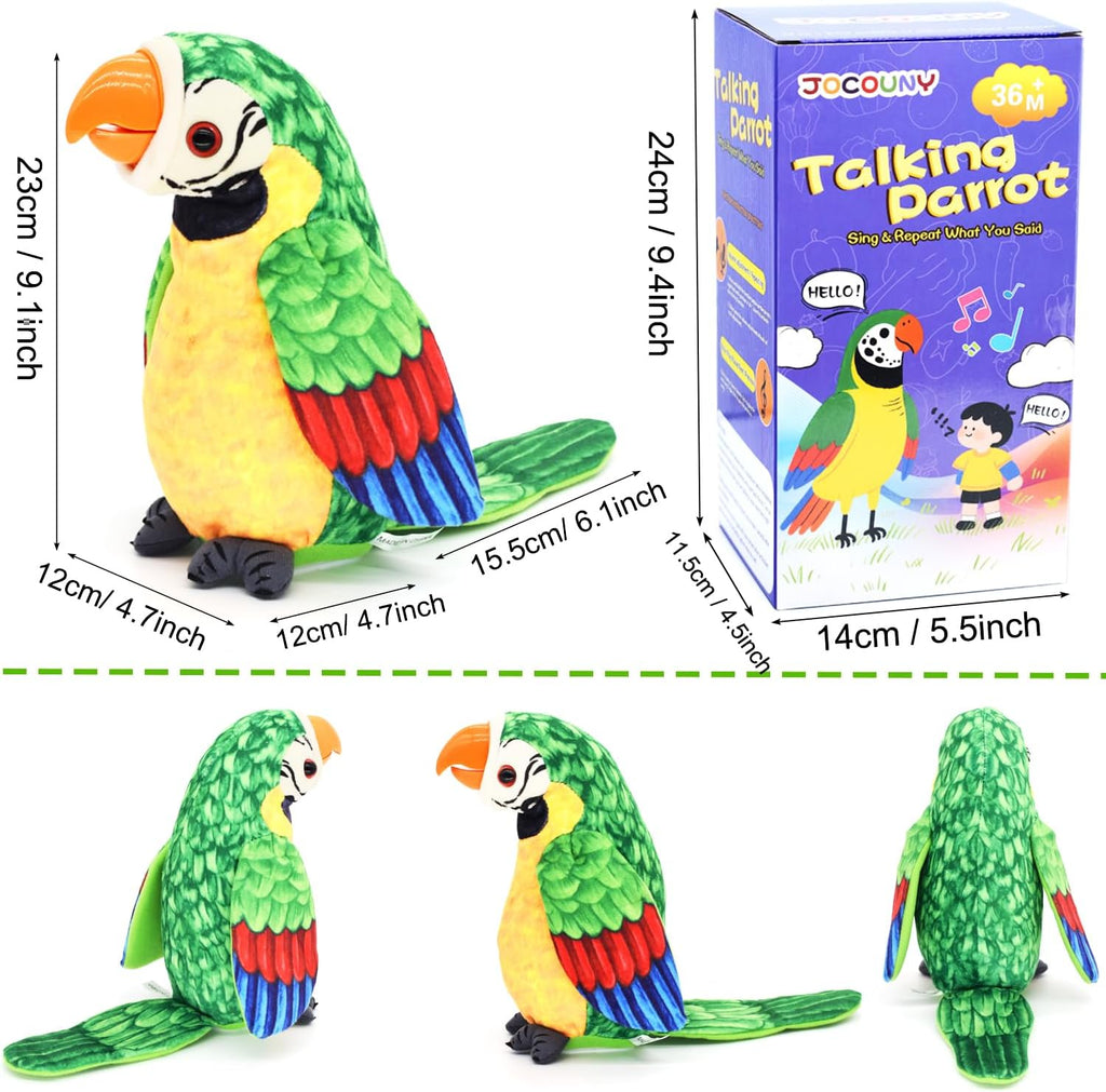 Juguetes para bebés, [ Volumen ajustable ] loro parlante repite lo que dijiste, juguete interactivo que canta y imita, animales de peluche electrónicos, muñeca de mascota para bebés, niños, niños y