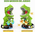 EagleStone - Juguete de tiro de dinosaurio en movimiento, juego de objetivo T-Rex con 2 pistolas de aire
