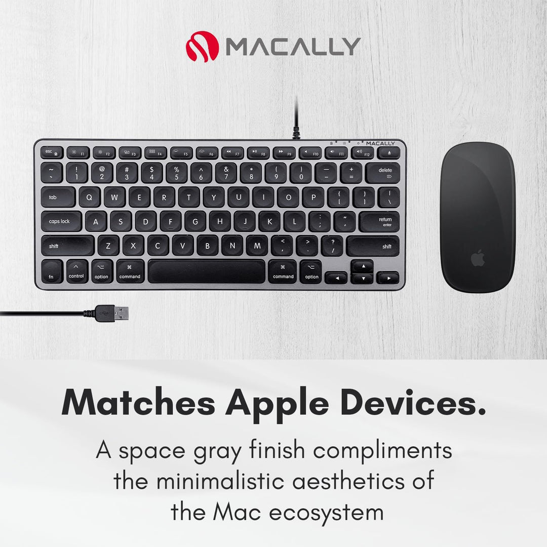 Macally - Teclado con cable retroiluminado para Mac, compatible con...