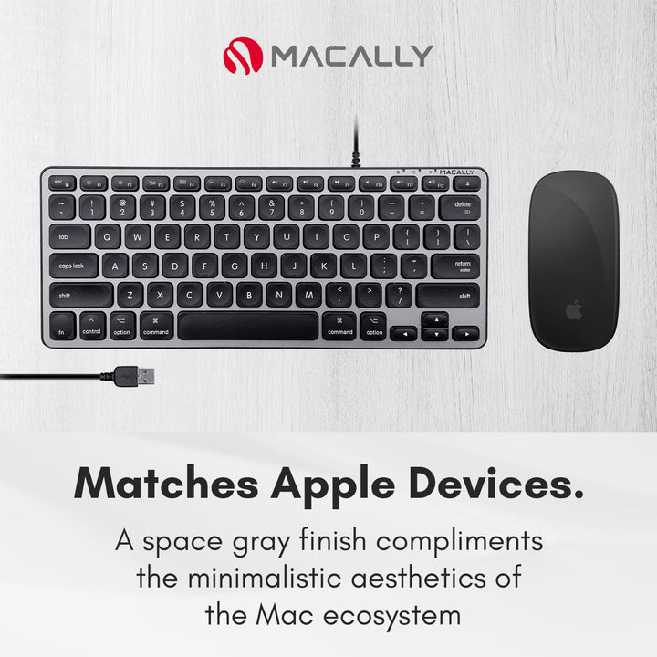 Macally - Teclado con cable retroiluminado para Mac, compatible con...