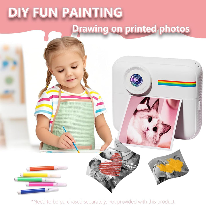 Cámara para niños con impresión instantánea y papel de impresión a...