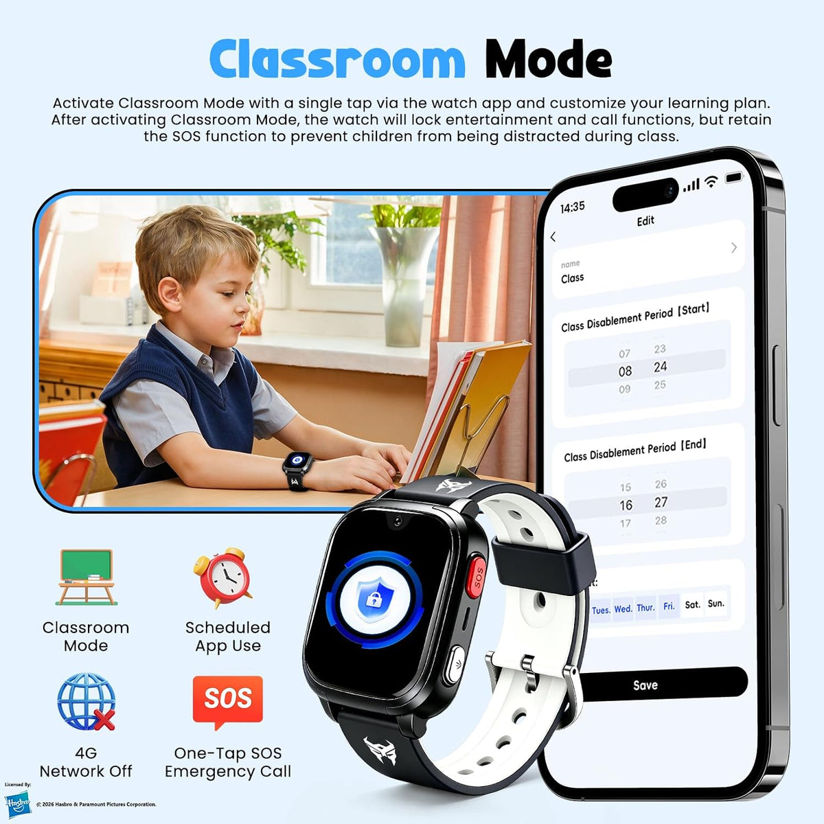 4G embroma el reloj elegante con el perseguidor de GPS, tarjeta de SIM de