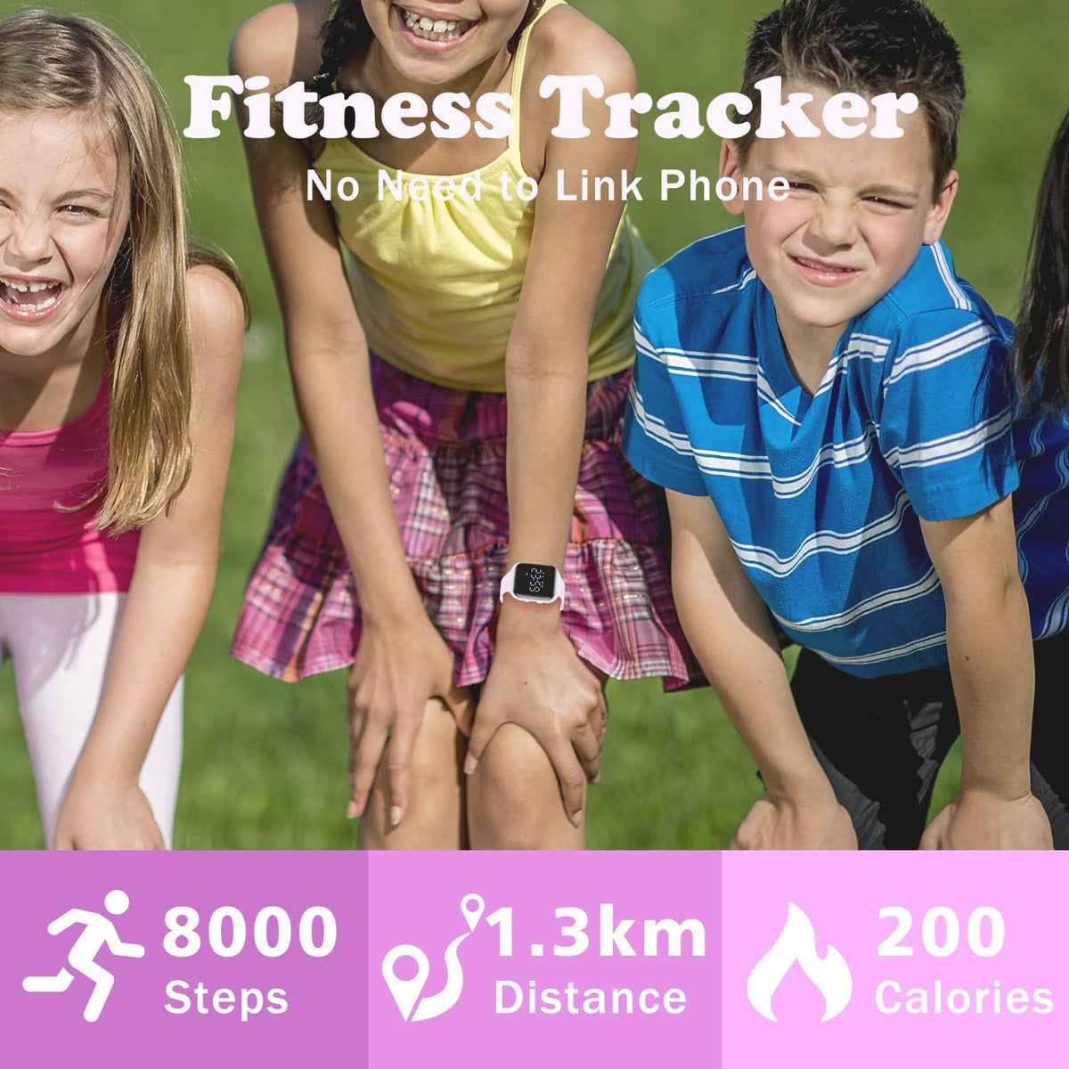 Relojes para niños y niñas, reloj deportivo digital con contador de pasos, podómetro, alarma de vibración, sin aplicación, impermeable, rastreador de fitness, reloj para niños, niñas, adolescentes