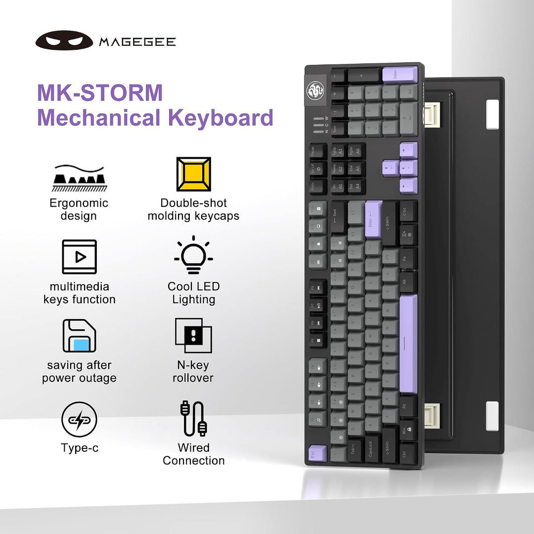 Teclado para juegos MageGee USB Twilight Púrpura con cable