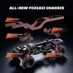 FMS FCX18 II Ford F-100 1/18 RC Crawler, RTR Camión RC Hobbygrade 4x4 Offroad Mini Rock Crawler con transmisión de 2 velocidades, engranajes de metal, luces LED para adultos y