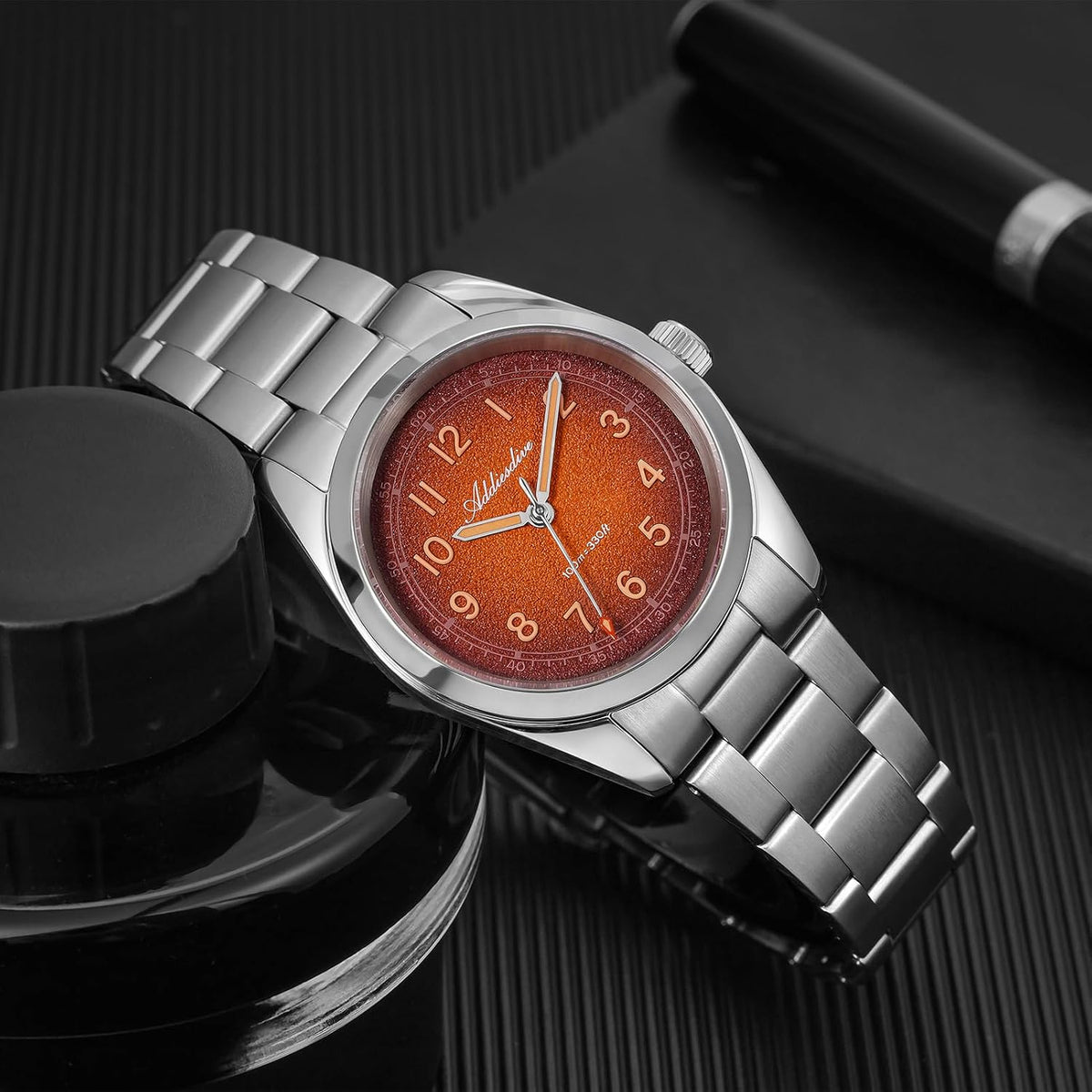 ADDIESDIVE Reloj de vestir para hombre 36MM 10MM Delgado Zafiro Impermeable Fácil de leer