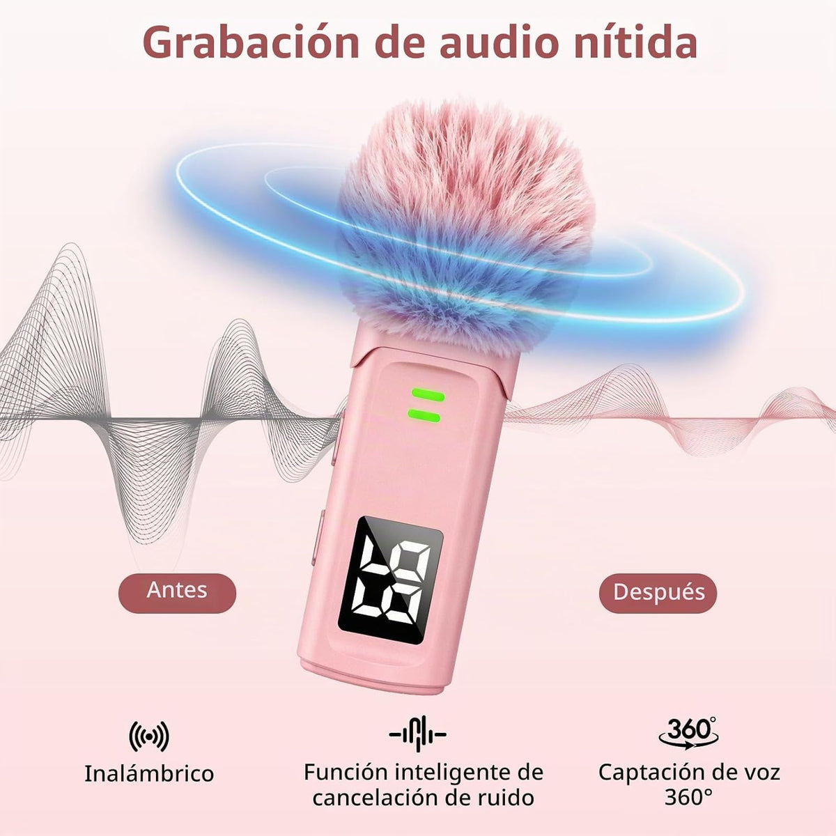 Mini micrófono inalámbrico para creadores de contenido