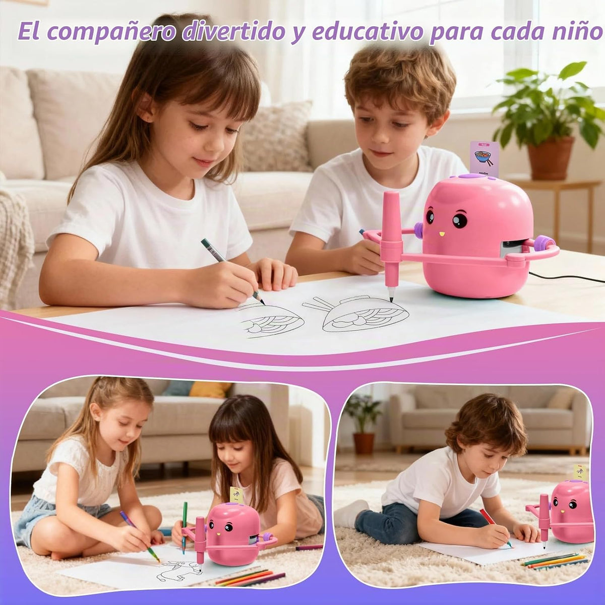 Robot de dibujo para niños, 150 tarjetas de juguete para edades de 3, 4, 5