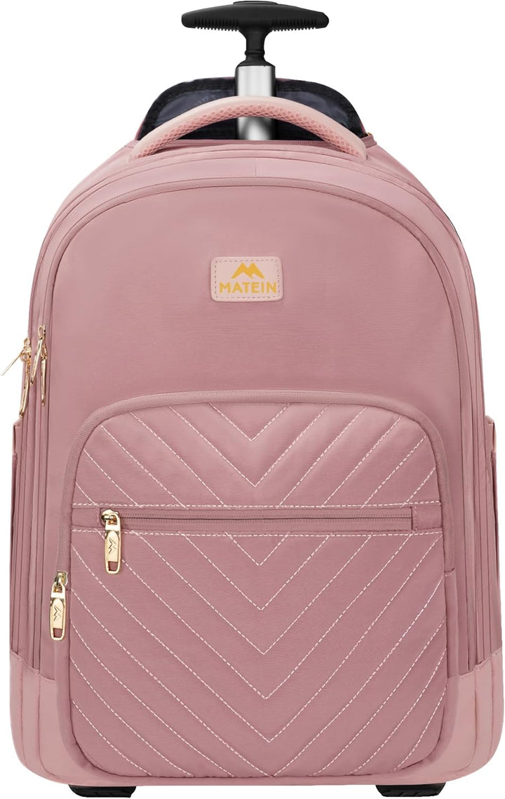 MATEIN Mochila con ruedas para mujer, mochila de viaje para laptop...