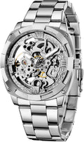 Tiong Reloj mecánico para hombre, de acero inoxidable, automático, con esqueleto, impermeable, para el día del padre, regalo