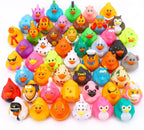 Paquete de 100 patos de goma a granel para niños, juguetes de baño y patos Jeep para patos, flotadores de pato para niños, accesorios para duchas de tiempo, regalos de fiesta de cumpleaños para bebé