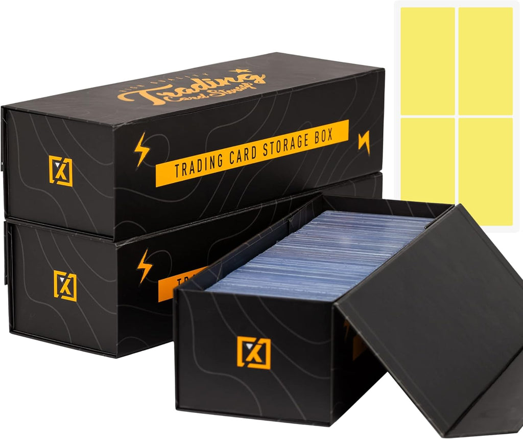 HOMEXPRO Caja de Almacenamiento de Tarjetas Coleccionables [PAQUETE DE 3] - Tapa Magnética | Se Adapta a 800 Tarjetas, 200 Toploaders, o 50 One Touch - Caja de Almacenamiento de Tarjetas de Béisbol