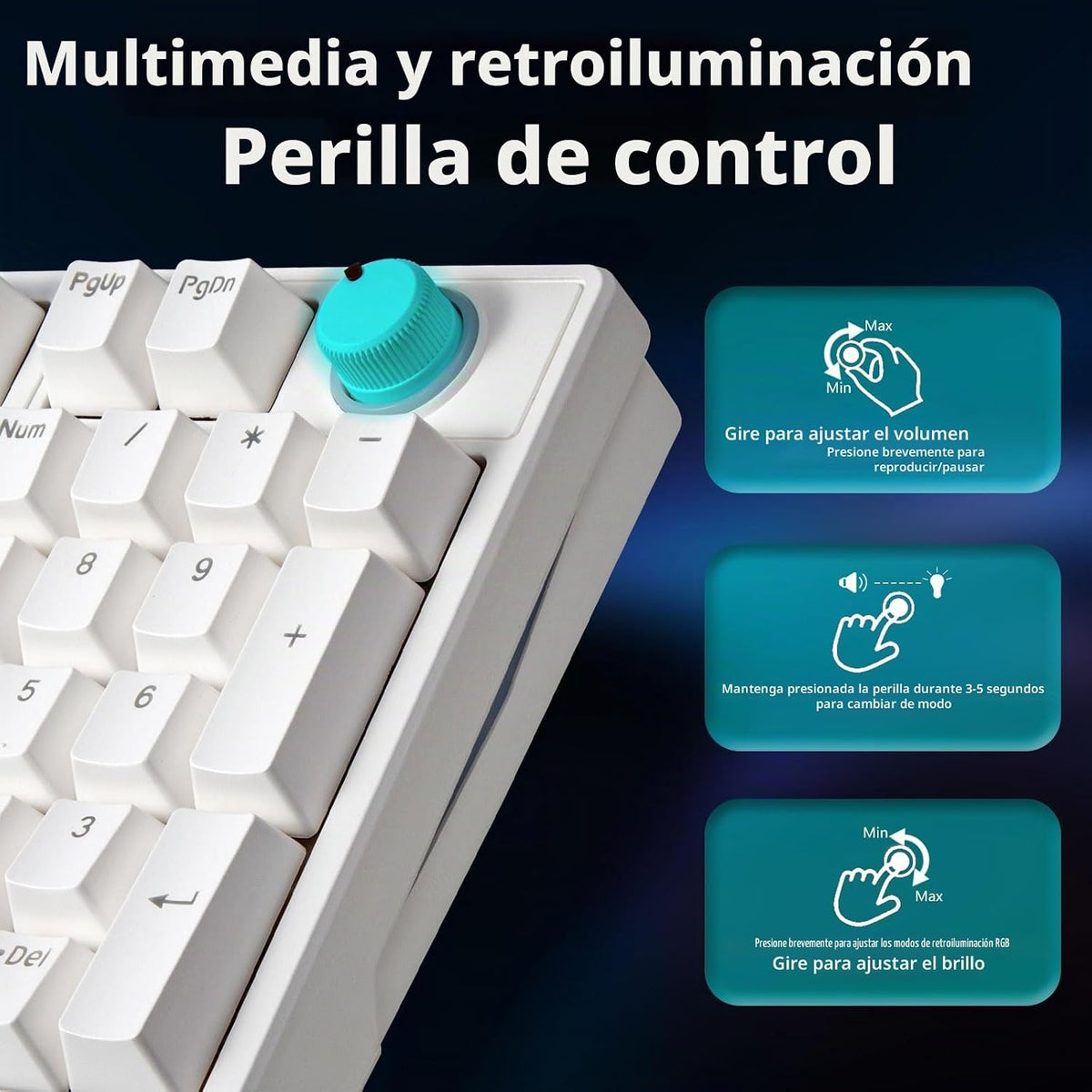 HUO JI Teclado mecánico para juegos con cable, 17 modos retroilumin...