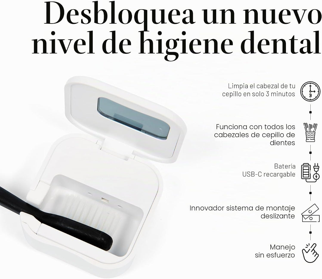 Mondano Esterilizador y Soporte para Cepillos de Dientes UV-C, Estu...