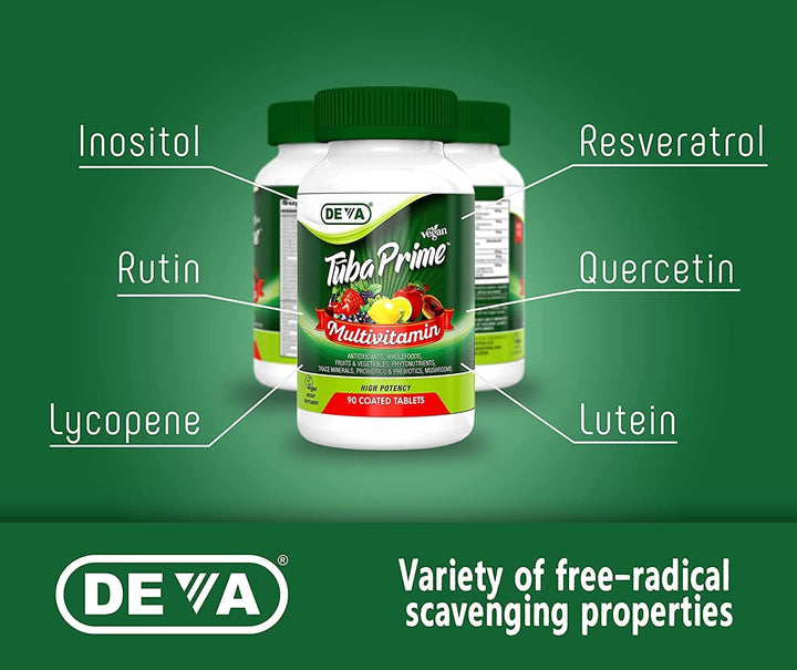 DEVA Tuba Prime Multivitamínico vegano sin hierro Suplemento dietét...