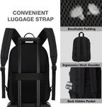 KEOFID Mochila de viaje para hombres y mujeres, mochila antirrobo para computadora portátil con puerto de carga USB para el trabajo, bolsa grande para la universidad, mochila de mano con correa de equipaje, resistente al agua (negro)