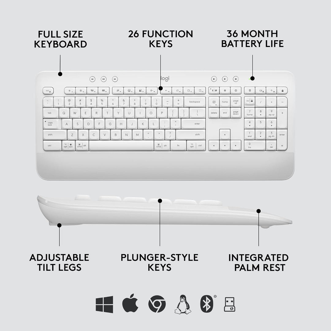 Logitech Signature MK650 Combo para Negocios, Mouse y Teclado Inalá...