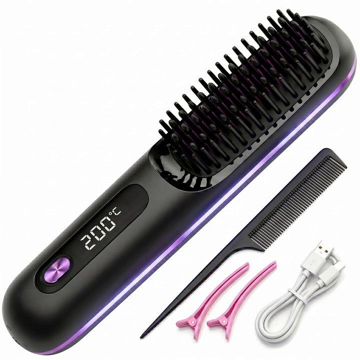 XUNIQ Go Brush Pro - Cepillo alisador de pelo inalámbrico, portátil...