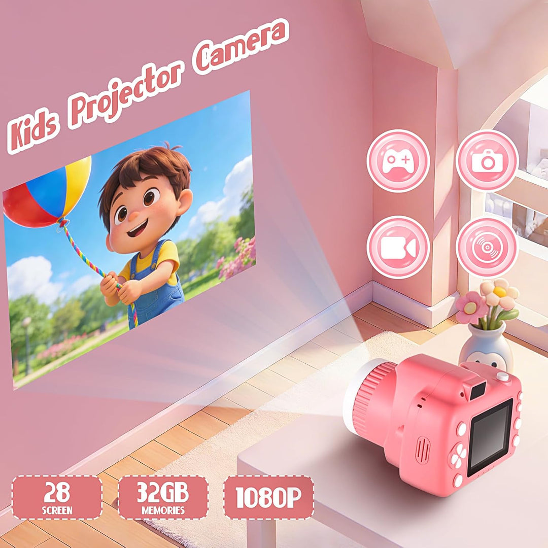 IELJYEQ Cámara digital para niños con videojuegos, cámara digital p...