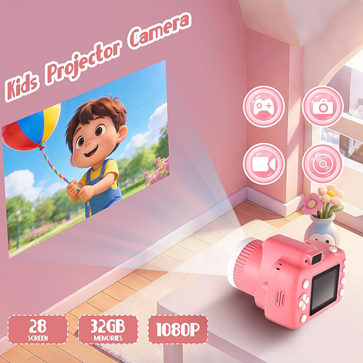 IELJYEQ Cámara digital para niños con videojuegos, cámara digital p...