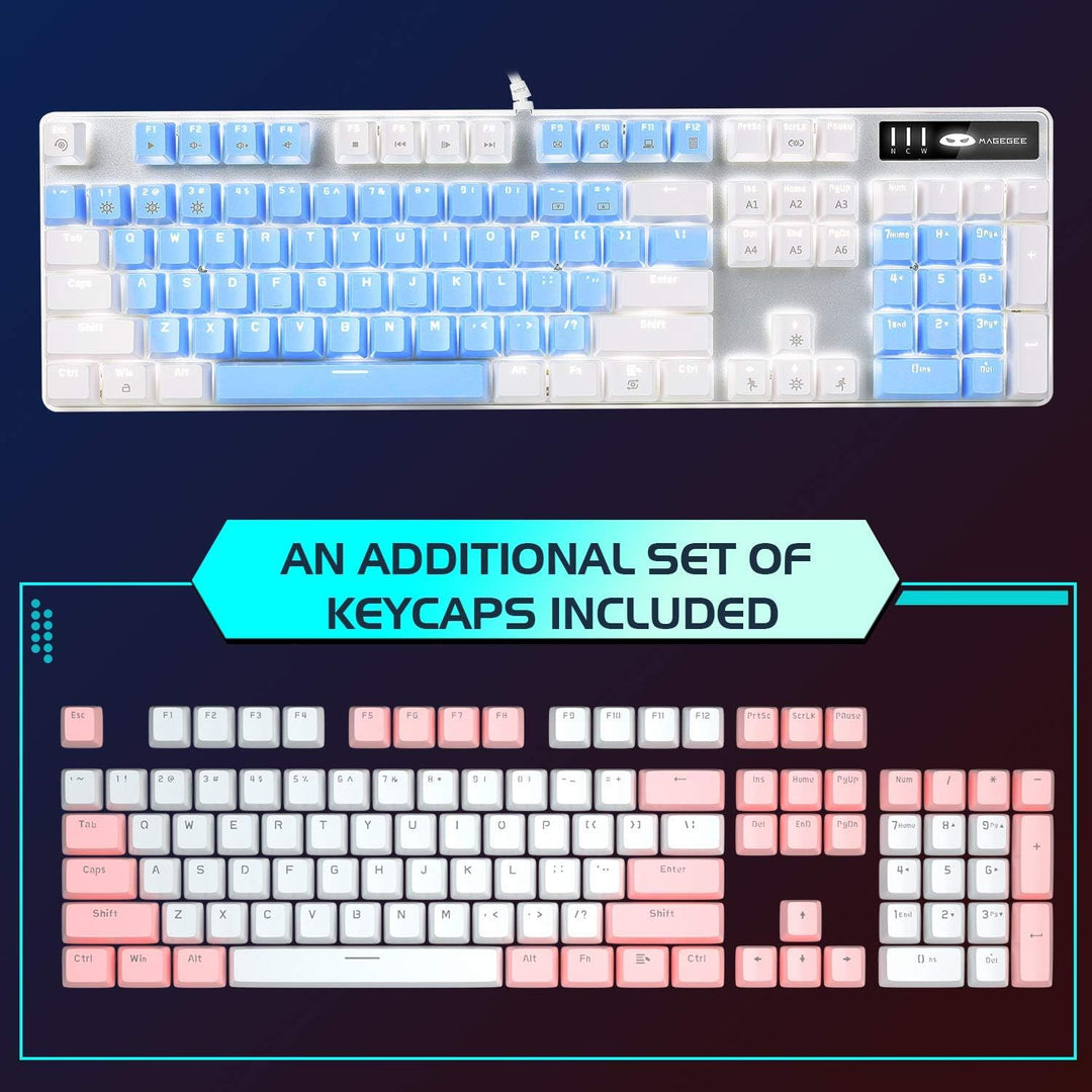 MageGee Teclado mecánico para juegos, nuevo teclado mejorado con in...