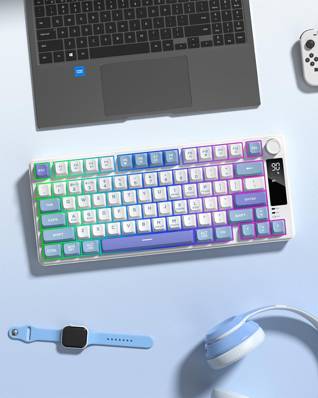 Womier DK75 - Teclado inalámbrico 75% para juegos, teclado cremoso...