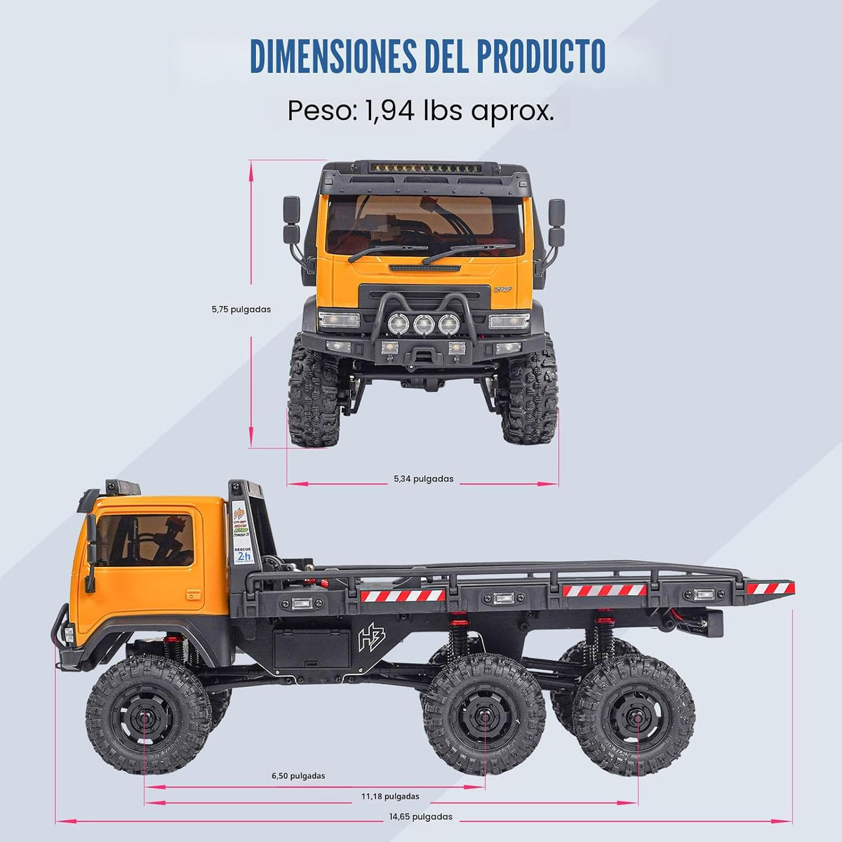 HOBBYPLUS ARKTOS 6x6 V1.5 CR18P Rock Crawler RTR All Terrain - Coche de control remoto, Rock Crawler escala 1/18 6WD transmisión de 2 velocidades todoterreno para mayores de 15 años, aficionados a