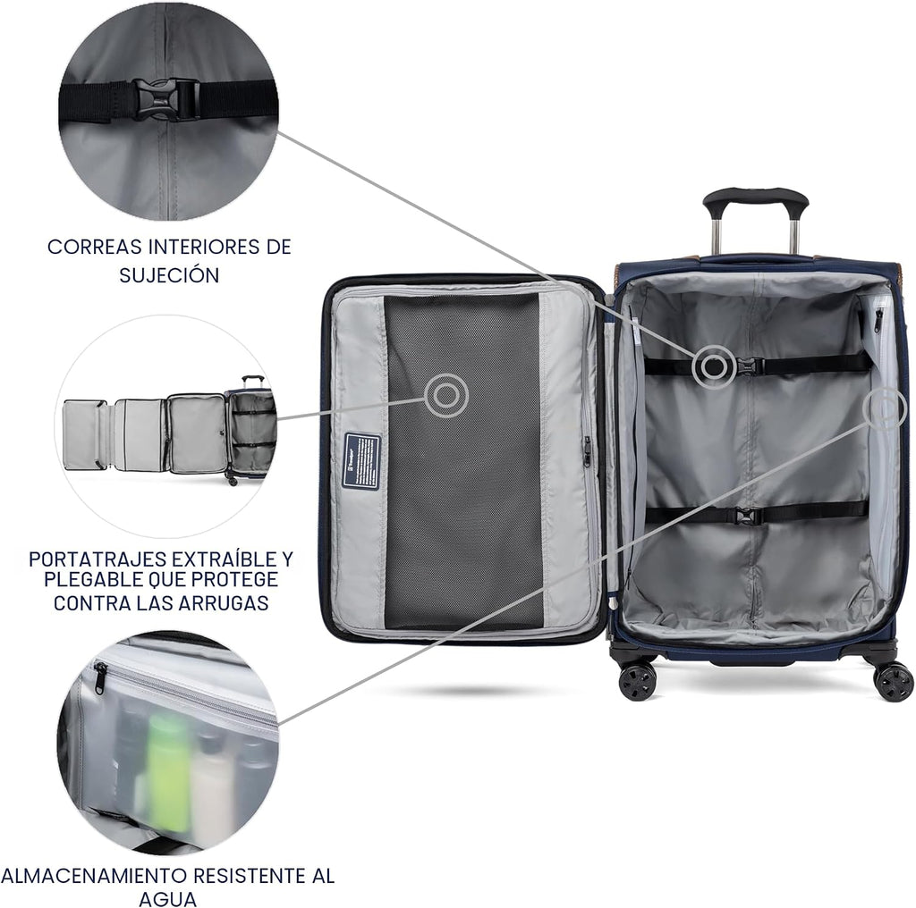 Travelpro Crew Classic Maleta de mano ligera, extensible, de lados suaves, Azul patriota