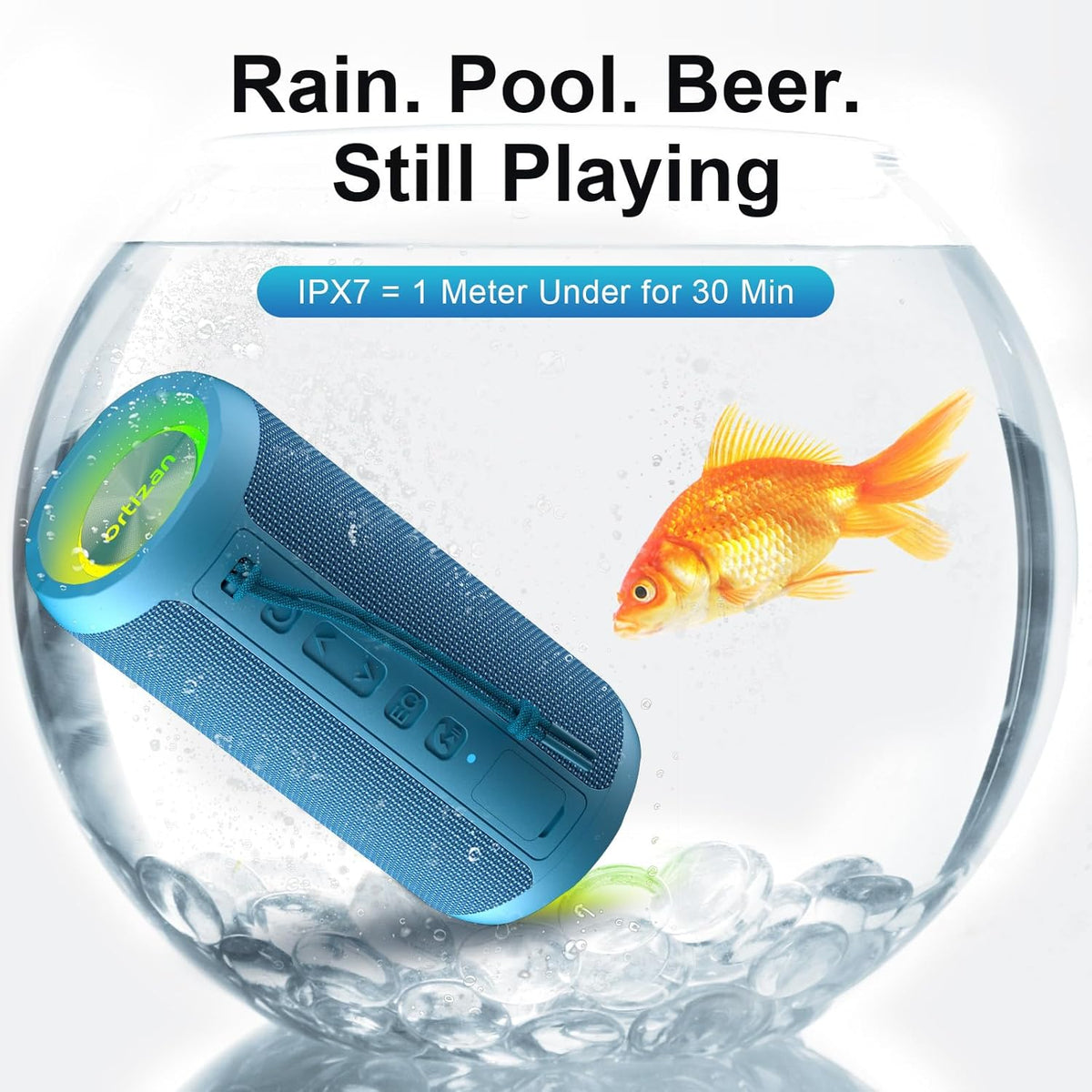 Ortizan Altavoz Bluetooth portátil inalámbrico, IPX7 impermeable, a...